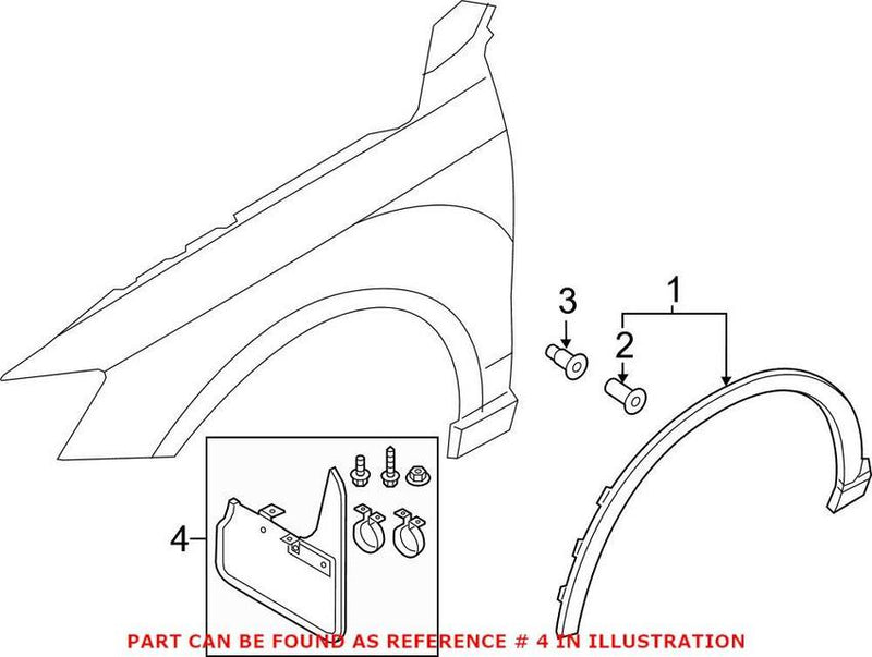 Genuine VW/Audi Mud Flap Kit – Front 8U0075111A