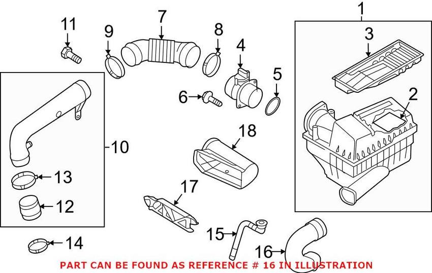 Genuine VW/Audi Engine Air Intake Hose 8U0129618F – Genuine VW/Genuine VW/Audi