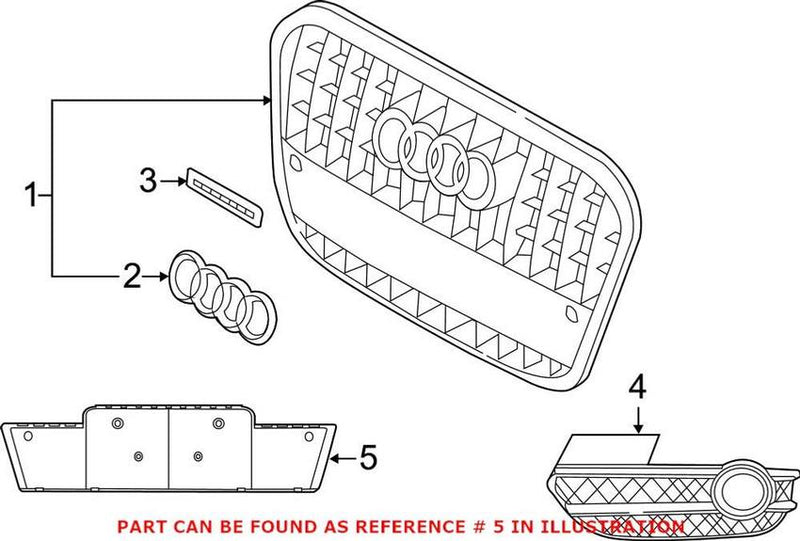 Genuine VW/Audi License Plate Bracket – Front 8U0807285T94