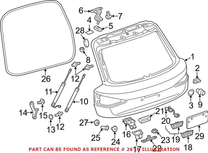 Genuine VW/Audi Hatch Seal – Rear 8U0827705