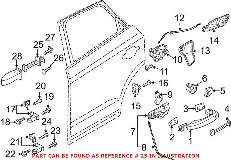 Genuine VW/Audi Door Check – Rear 8U0839249D