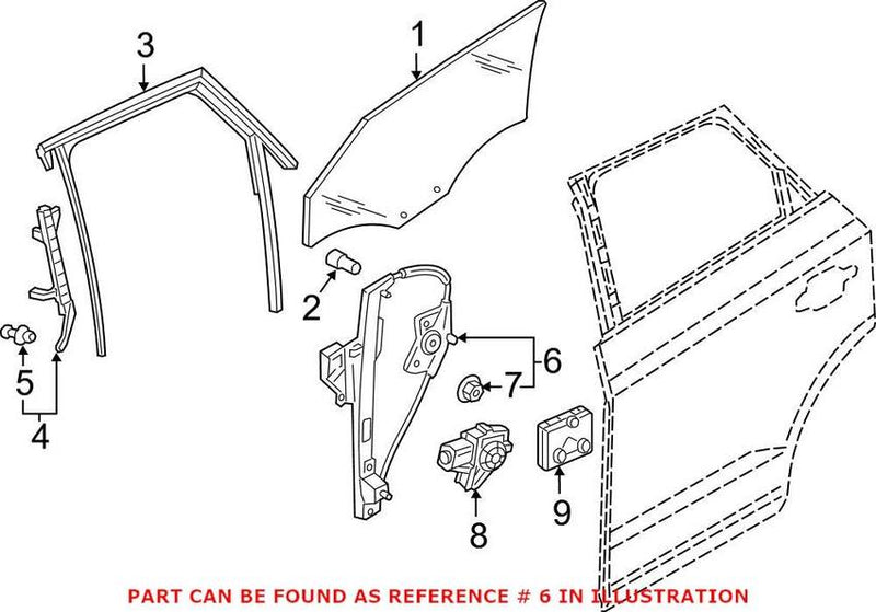 Genuine VW/Audi Window Regulator – Rear Driver Side 8U0839461