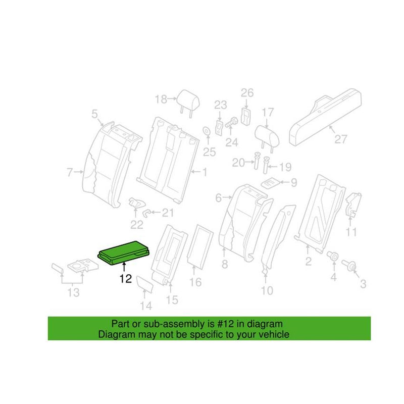 Genuine VW/Audi Seat Armrest – Rear 8U0885081E38M