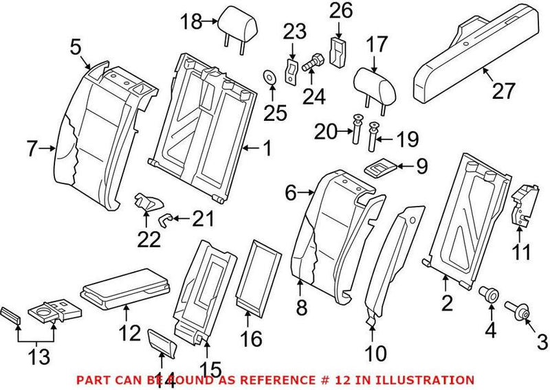 Genuine VW/Audi Seat Armrest – Rear 8U0885081EQT7
