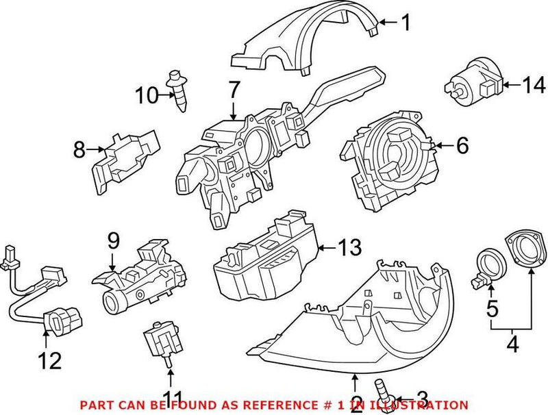 Genuine VW/Audi Steering Column Cover – Upper 8U0953515A4PK