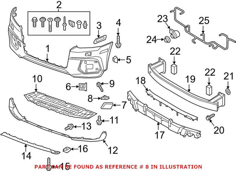 Genuine VW/Audi Headlight Washer Cover Bracket 8U0955159D