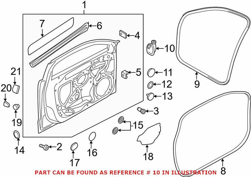 Genuine VW/Audi Door Wiring Harness Grommet 8U0959845