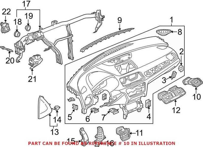 Genuine VW/Audi Dashboard Air Vent – Passenger Side Lower 8U1820902ESXI