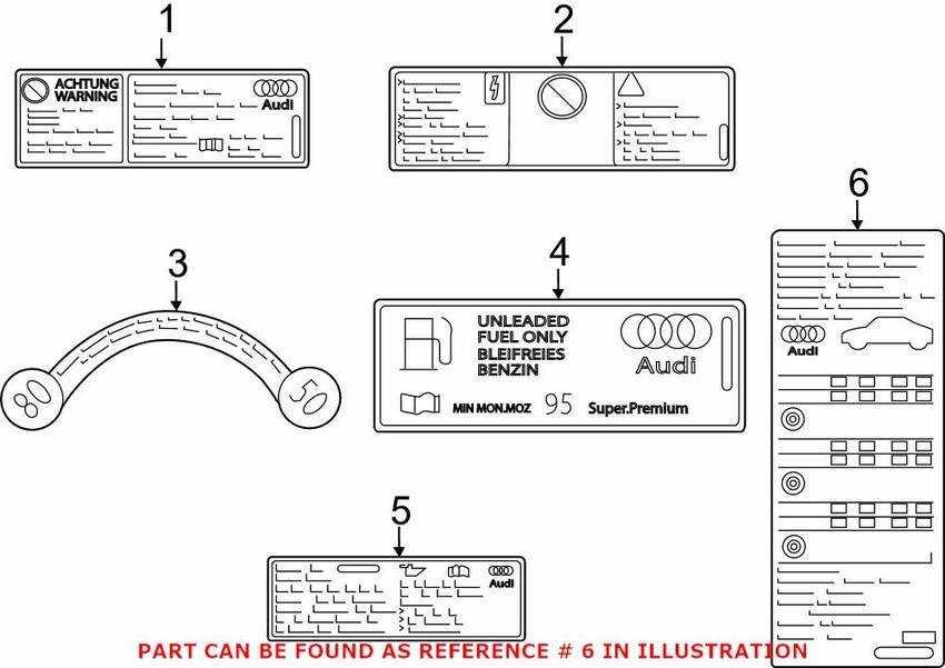 Genuine VW/Audi Tire Label 8V0010502ES