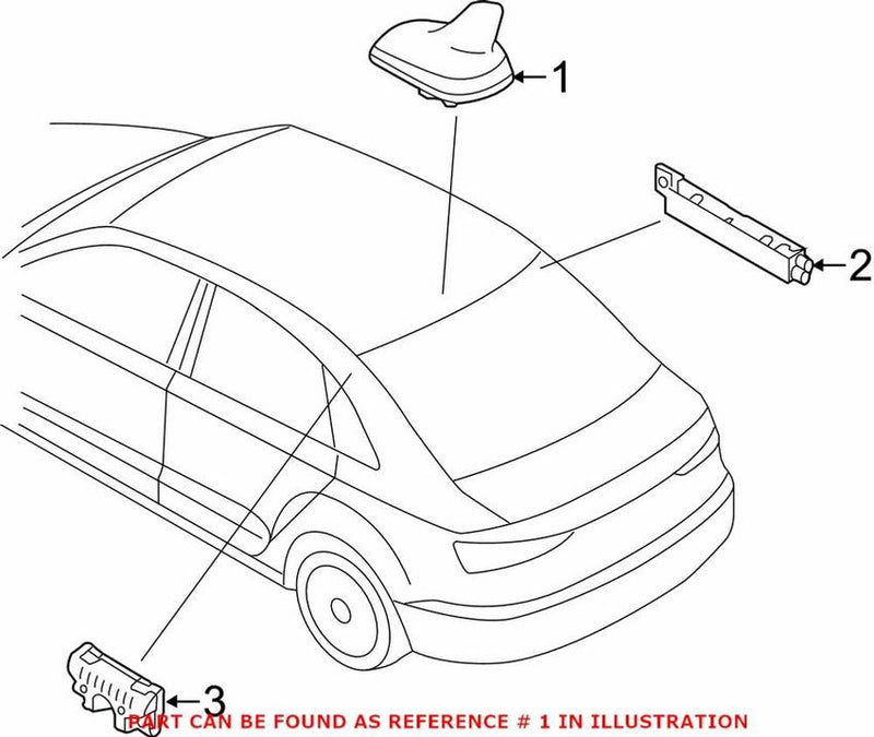 Genuine VW/Audi Radio Antenna Assembly 8V0035503AKGRU