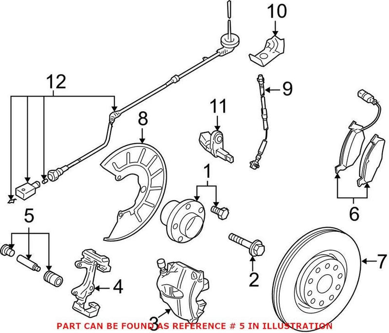 VW Disc Brake Caliper Pin Bushing 8V0698647