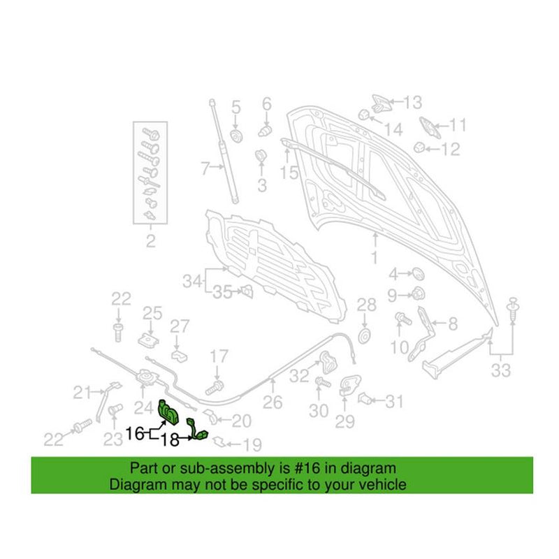 Genuine VW/Audi Hood Latch 8V0823509A – Genuine VW/Genuine VW/Audi