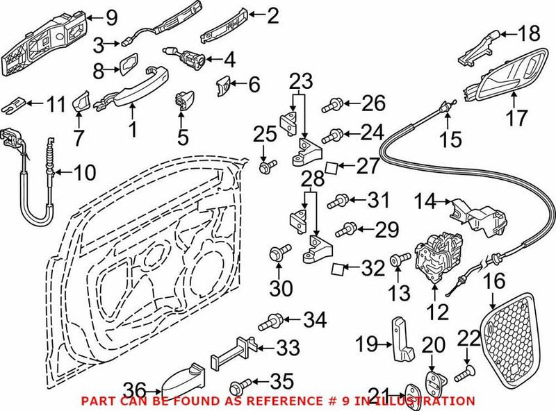 Genuine VW/Audi Exterior Door Handle Base – Front Passenger Side 8V0839885