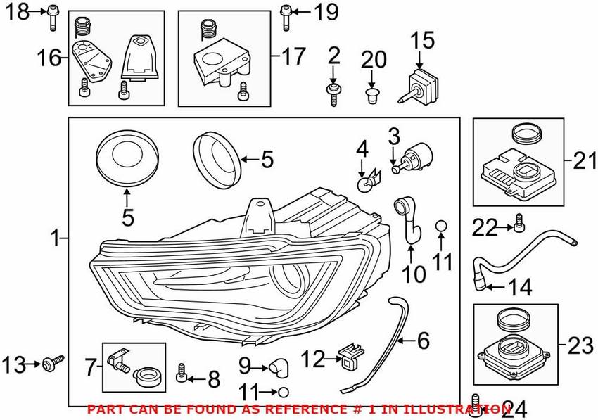 Genuine VW/Audi Headlight Assembly – Front Driver Side 8V0941043B