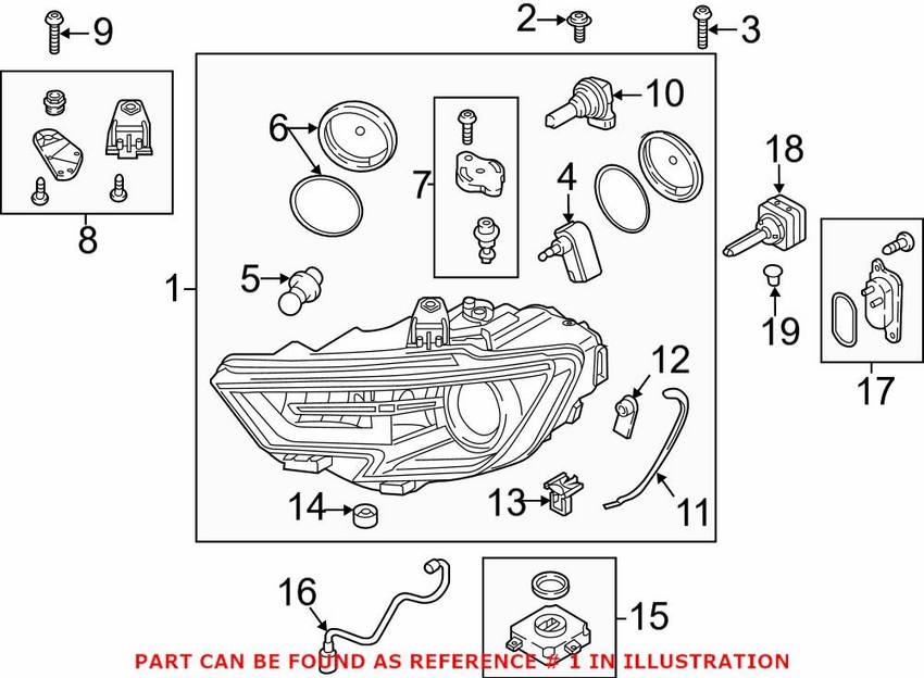 Genuine VW/Audi Headlight Assembly – Front Passenger Side 8V0941044G