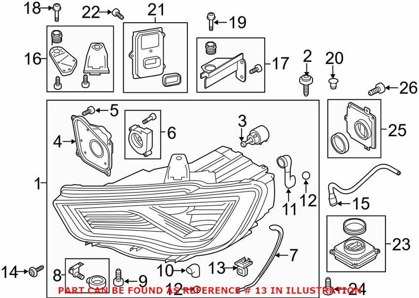 Genuine VW/Audi Headlight Bracket 8V0941453