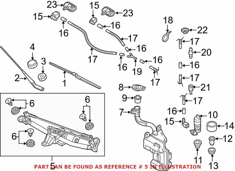 Genuine VW/Audi Windshield Wiper Motor 8V1955023C