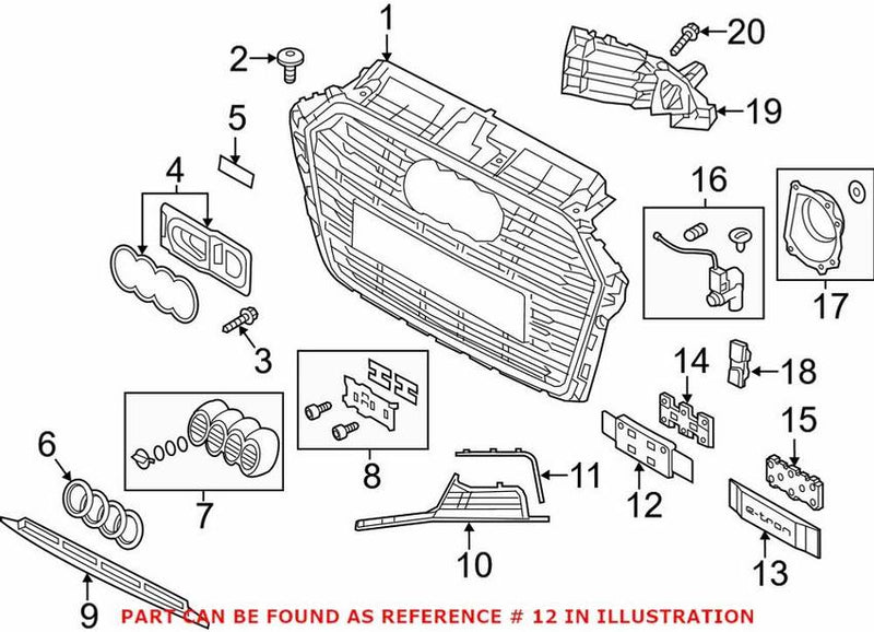 Genuine VW/Audi License Plate Bracket – Front 8V4807287N3FZ