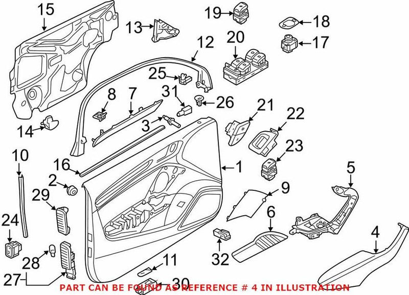 Genuine VW/Audi Door Armrest – Front Driver Side 8V486717324A