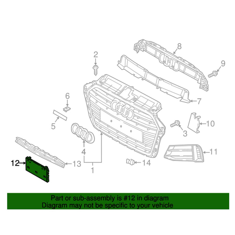 Genuine VW/Audi License Plate Bracket – Front 8V5807287F3FZ