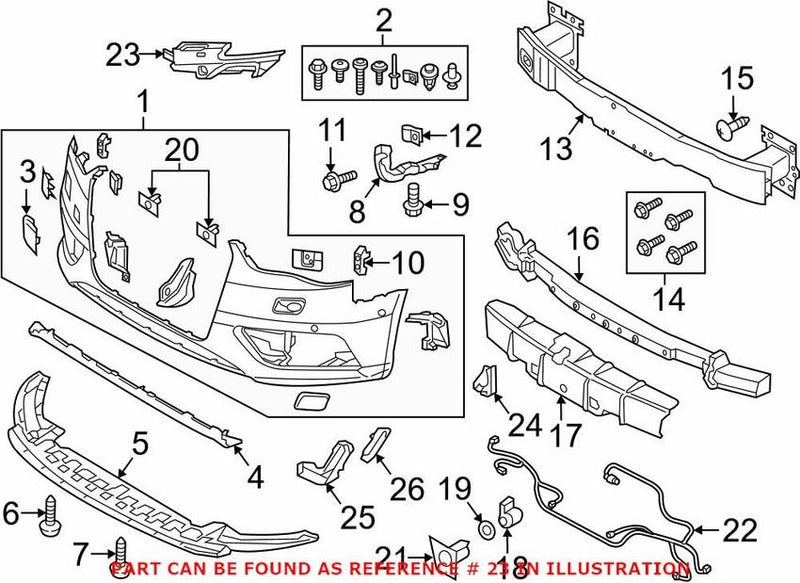 Genuine VW/Audi Bumper Cover Support Rail – Front Passenger Side 8V5807320