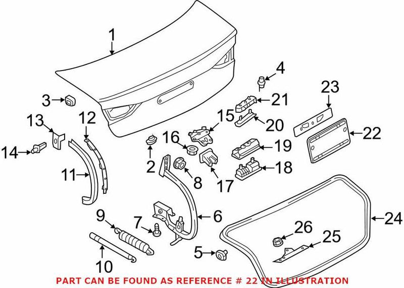 Genuine VW/Audi License Plate Bracket – Rear 8V5827113B9B9