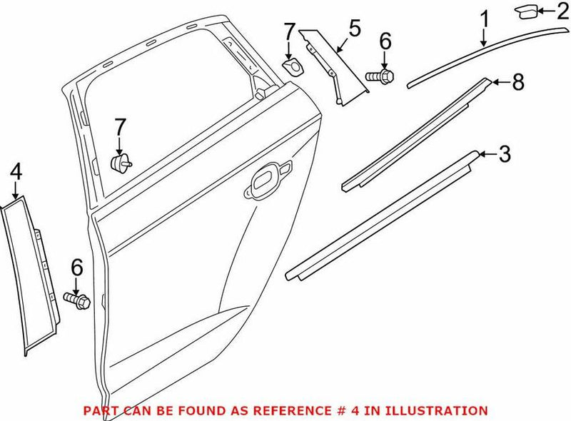 Genuine VW/Audi Door Applique – Rear Driver Side Forward 8V5839901B5FQ