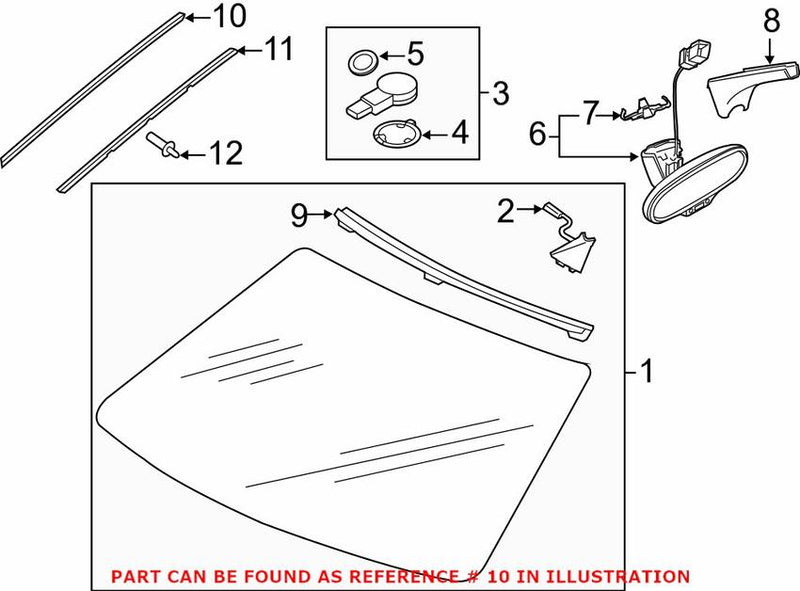 Windshield Trim – Passenger Side (Black)