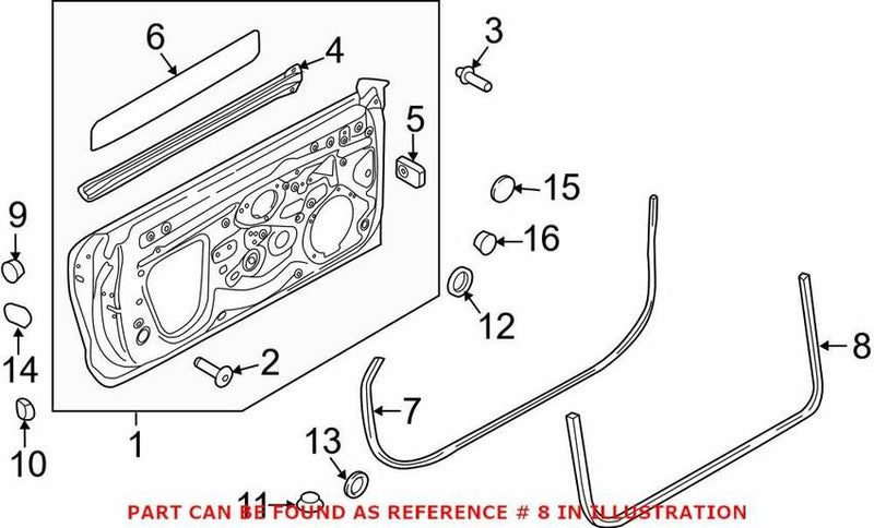 Genuine VW/Audi Door Seal – Front Inner 8V7831707B