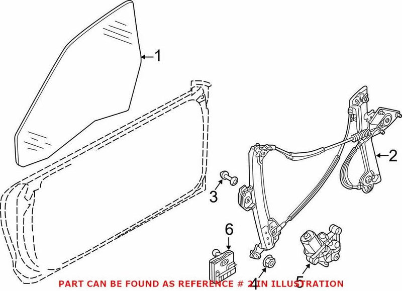 Genuine VW/Audi Window Regulator – Front Passenger Side 8V7837462B
