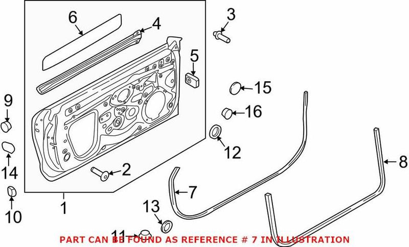 Genuine VW/Audi Door Seal – Front Outer 8V7837911