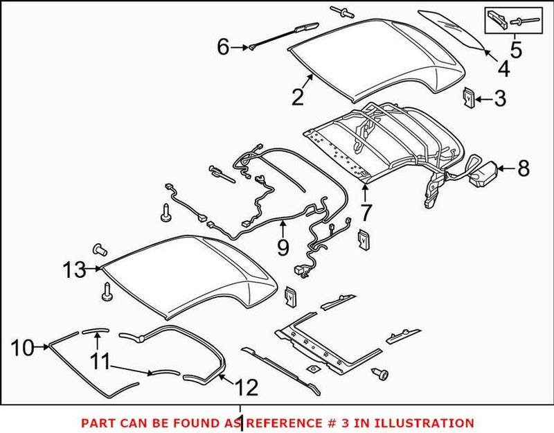Genuine VW/Audi Convertible Top Tonneau Cover Hardware Kit 8V7898107