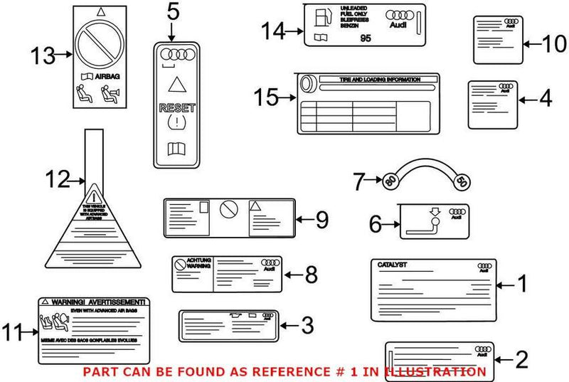 Genuine VW/Audi Emission Label 8W0010504AA – Genuine VW/Genuine VW/Audi