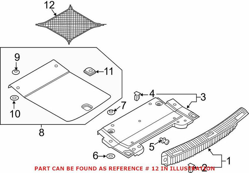 Genuine VW/Audi Cargo Net – Rear 8W0065110
