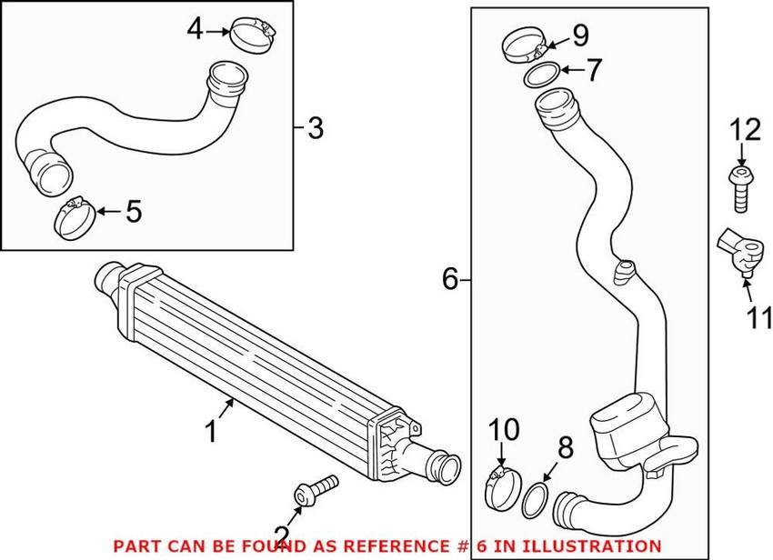 Genuine VW/Audi Turbocharger Intercooler Pipe 8W0145673L
