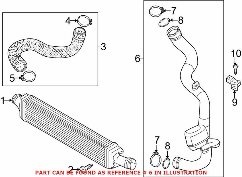 Genuine VW/Audi Turbocharger Intercooler Pipe – Driver Side 8W0145673P