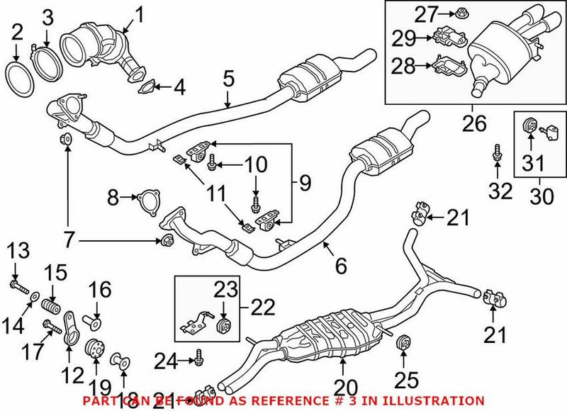 Genuine VW/Audi Exhaust Clamp 8W0253725A