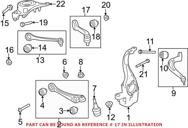 Genuine VW/Audi Suspension Control Arm – Front Driver Side Upper Rearward 8W0407509B