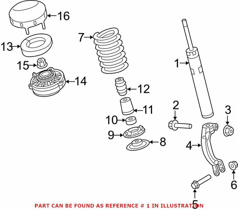 Genuine VW/Audi Shock Absorber – Front 8W0413031BA