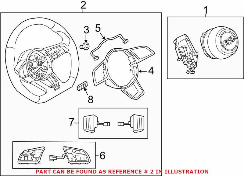 Genuine VW/Audi Steering Wheel 8W0419091DJJAJ