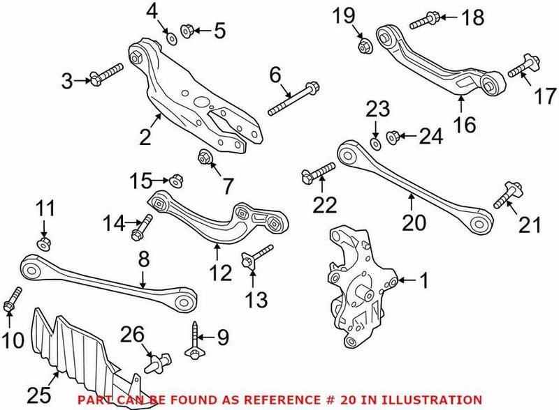 Genuine VW/Audi Suspension Trailing Arm – Rear Passenger Side 8W0501530D