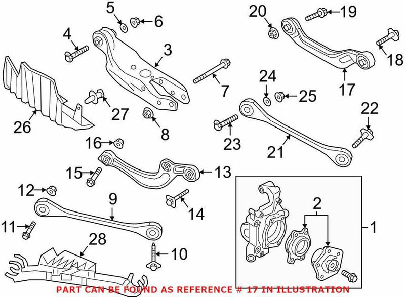 Genuine VW/Audi Suspension Control Arm – Rear Driver Side 8W0505397F