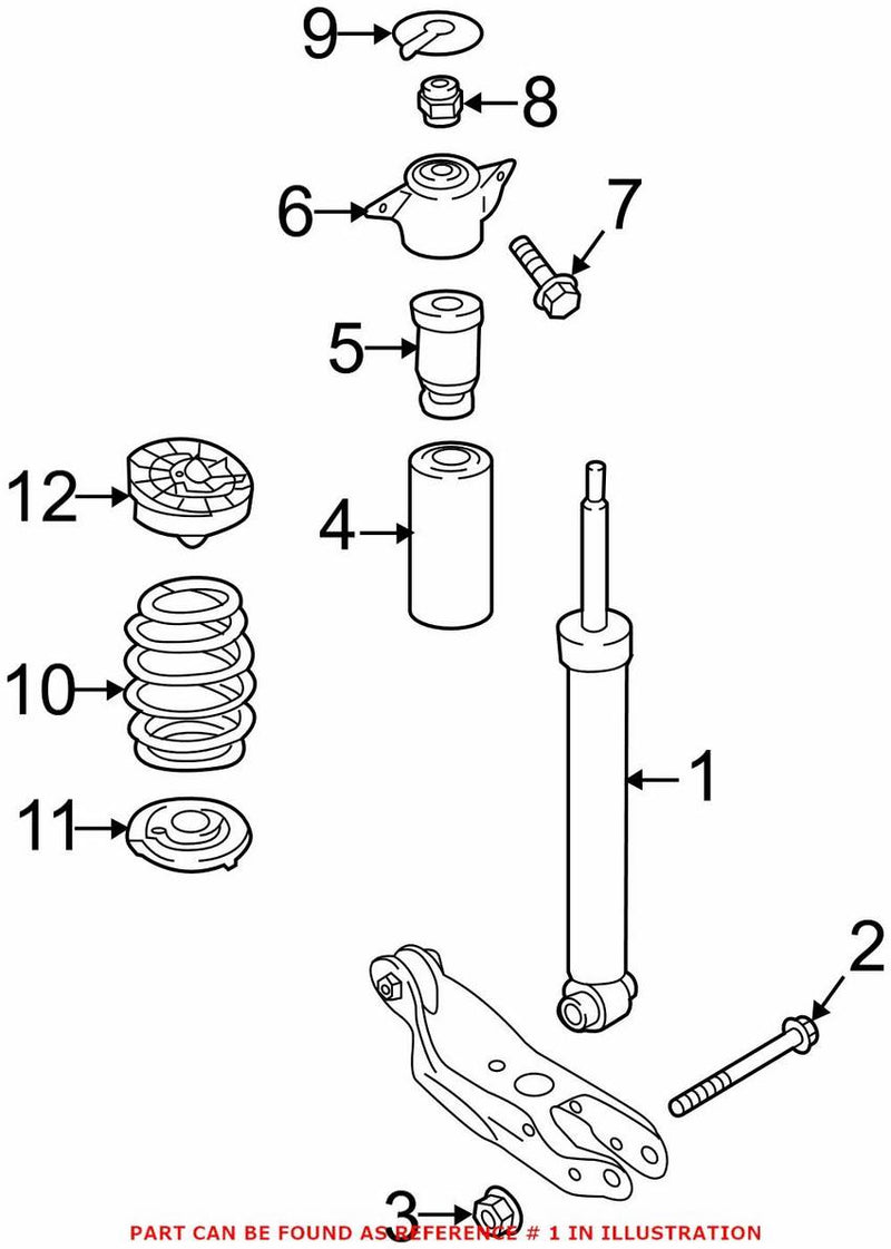 Genuine VW/Audi Shock Absorber – Rear 8W0616025F