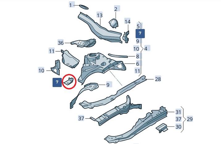 Genuine VW/Audi Suspension Strut Mount Support – Passenger Side 8W0802452