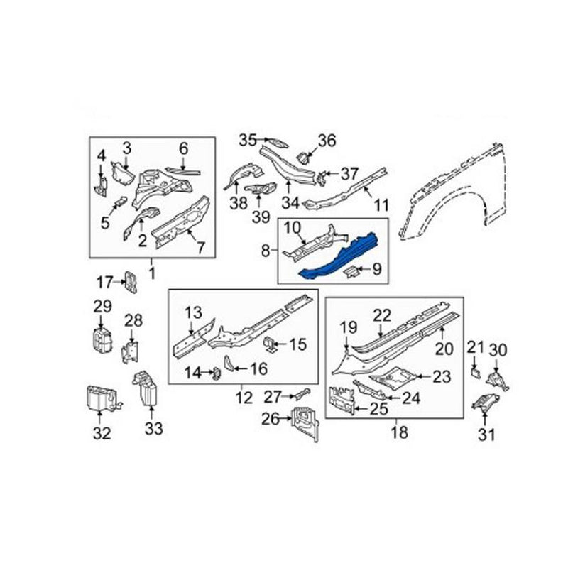 Genuine VW/Audi Filler Plate – Passenger Side 8W0805304B