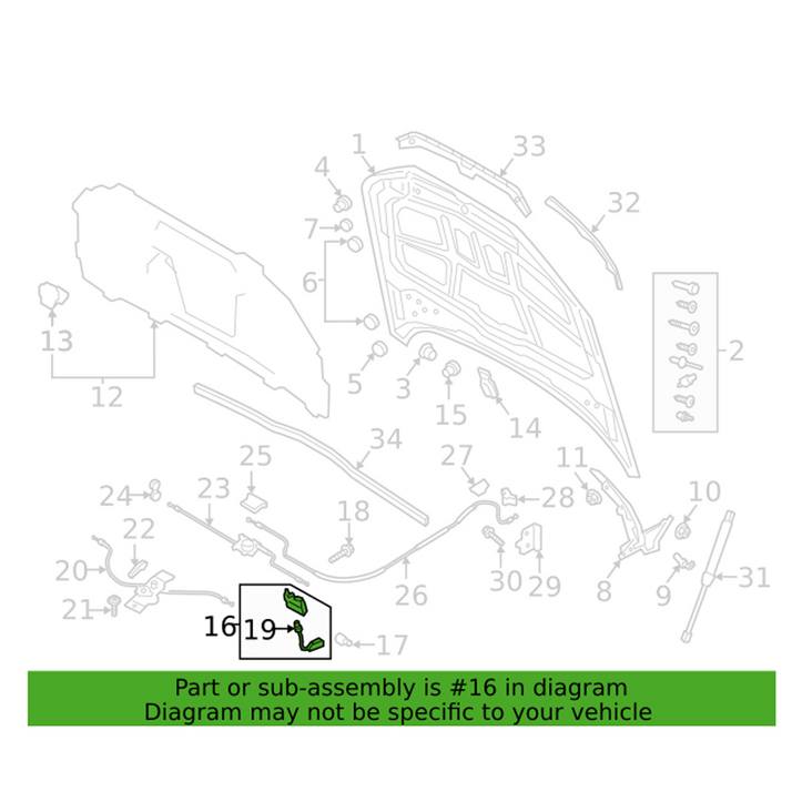 Genuine VW/Audi Hood Lock 8W0823509C – Genuine VW/Genuine VW/Audi
