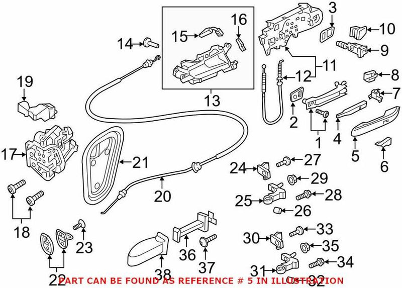 Genuine VW/Audi Interior Door Handle Trim – Driver Side 8W0837239GRU