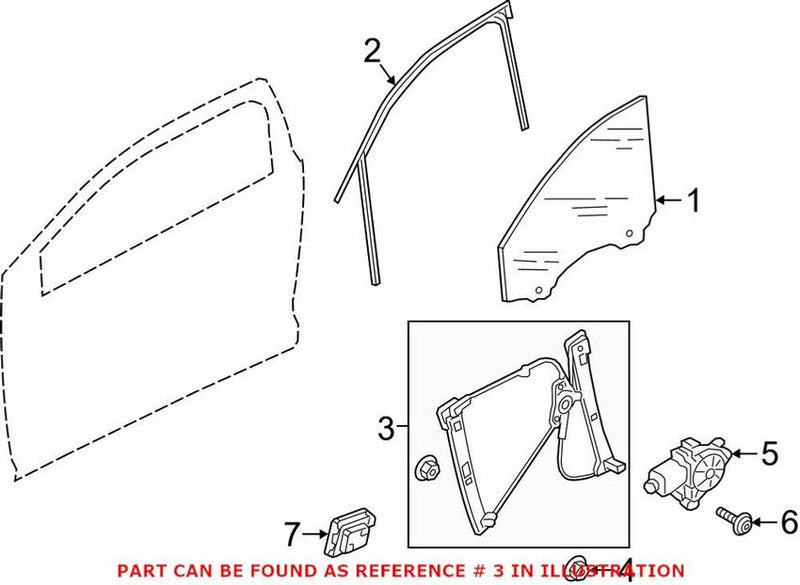 Genuine VW/Audi Window Regulator – Front Driver Side 8W0837461