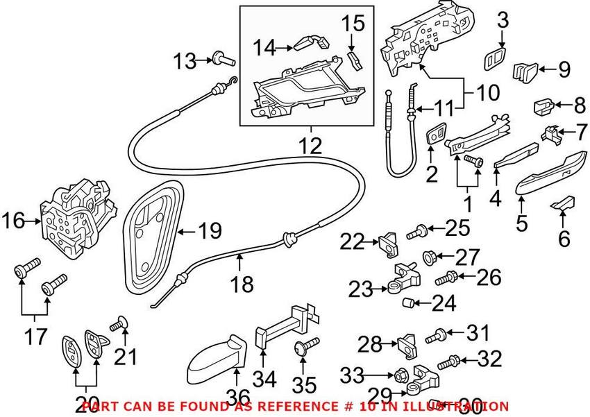 Exterior Door Handle Base – Rear Driver Side