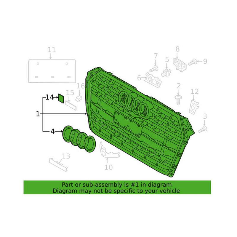 Grille – Front (With S Line) (With Parking Sensor) (With Chrome Trim)